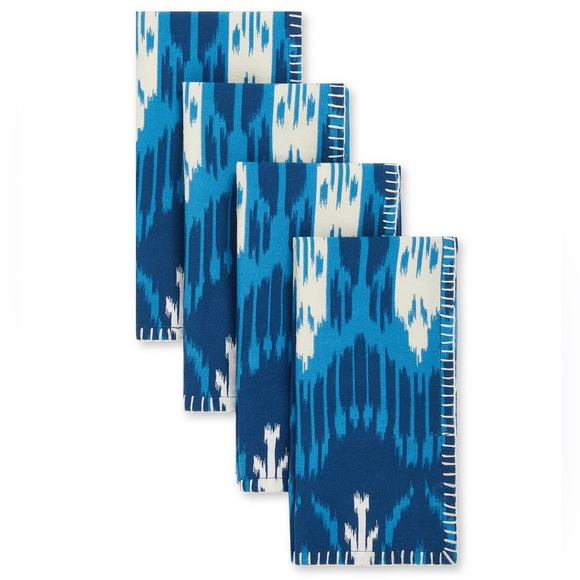 NWT 4 Figue Dylan Ikat Agean Napkins - Picture 3 of 11